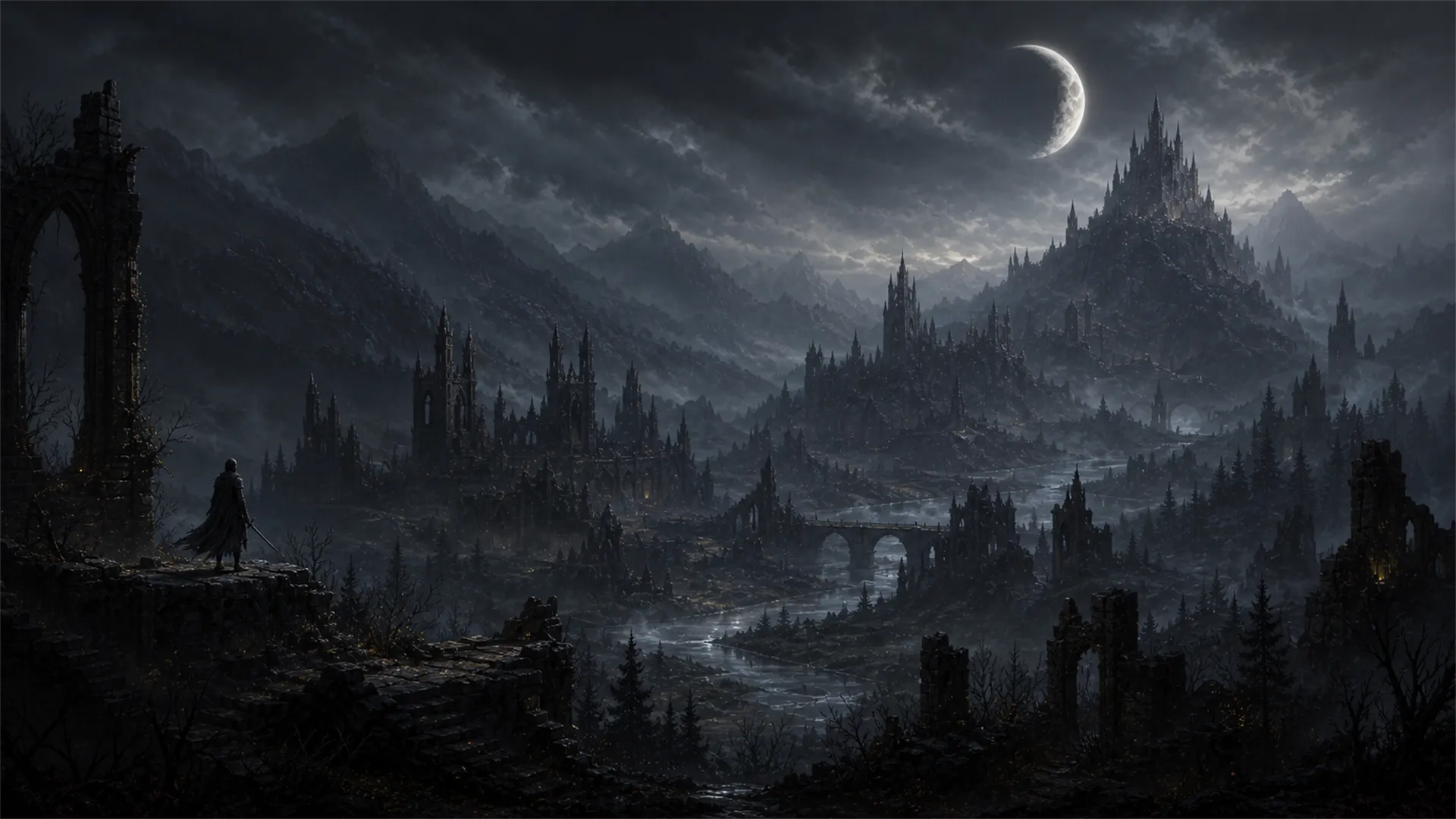 Concept art of an environment in Wanebound